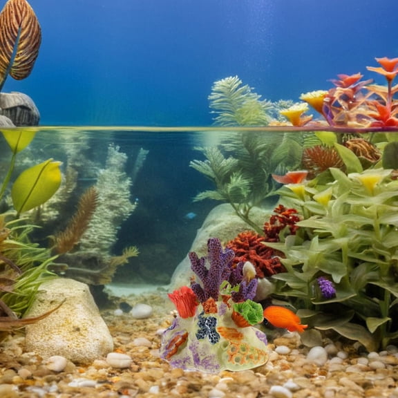 OFFIGAM 2Pcs Resin Coral Reef Ornaments for Aquarium Decoration and Landscaping