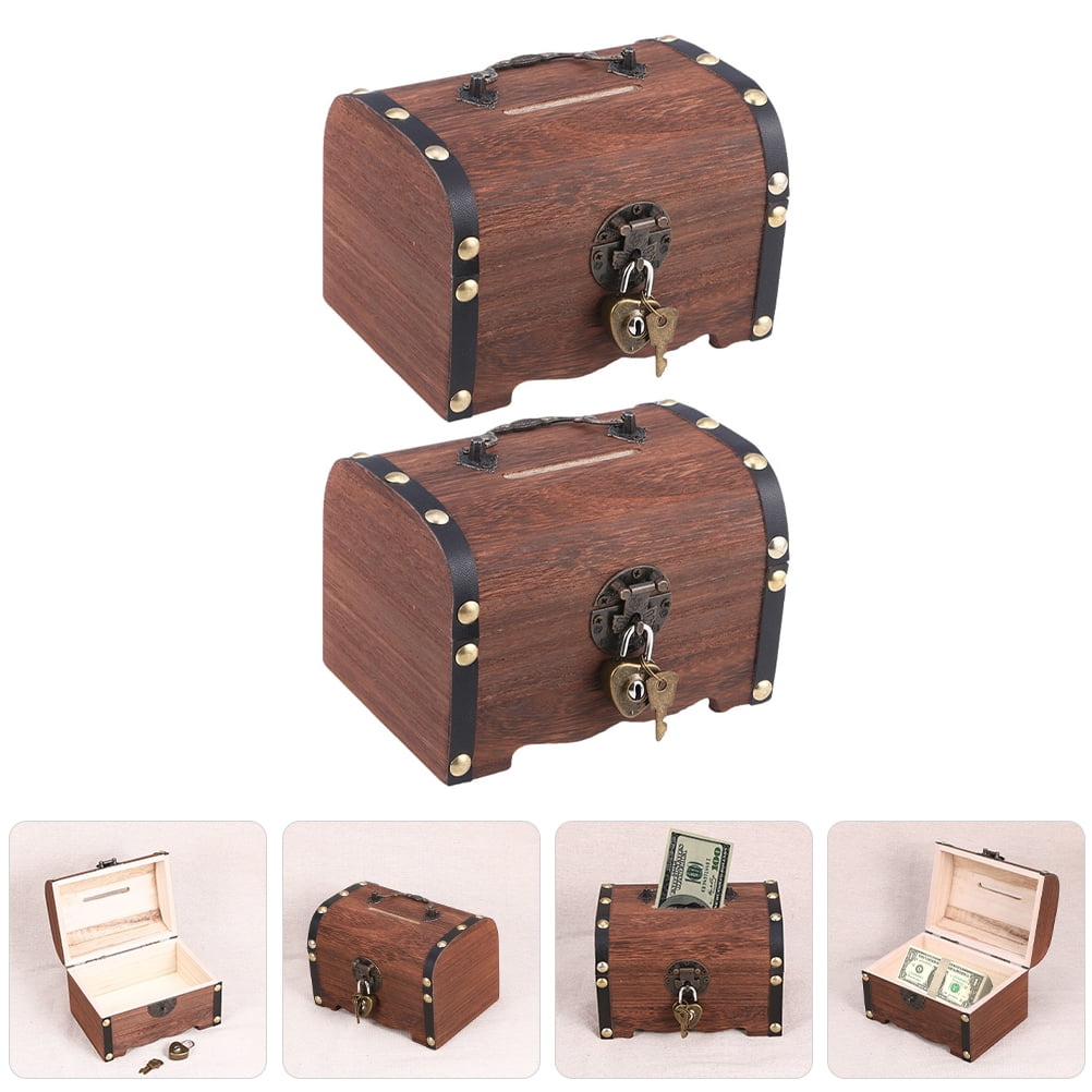 OFFIGAM Money Box For Cash Piggy Banks Light Brown 2Pcs 6.9X5.1X4.9In ...