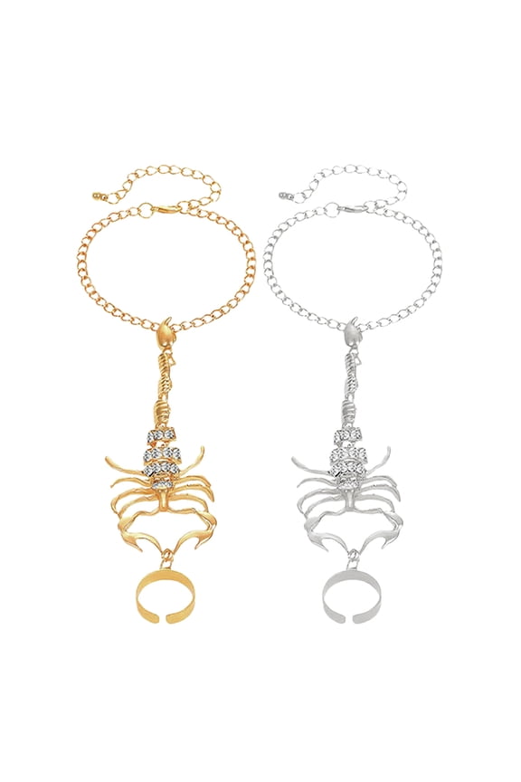 2-Piece Scorpion and Bracelet Set for Women, Eye-Catching Assorted Colors, Stylish Daily Wear Accessories