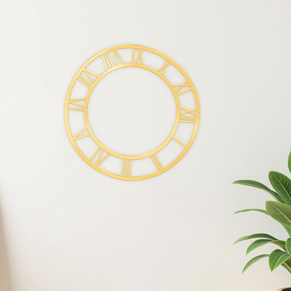 OFFIGAM 2-Pack Self-Adhesive Roman Numeral Mirror Clock Decals with Acrylic for Living Room Wall Decor