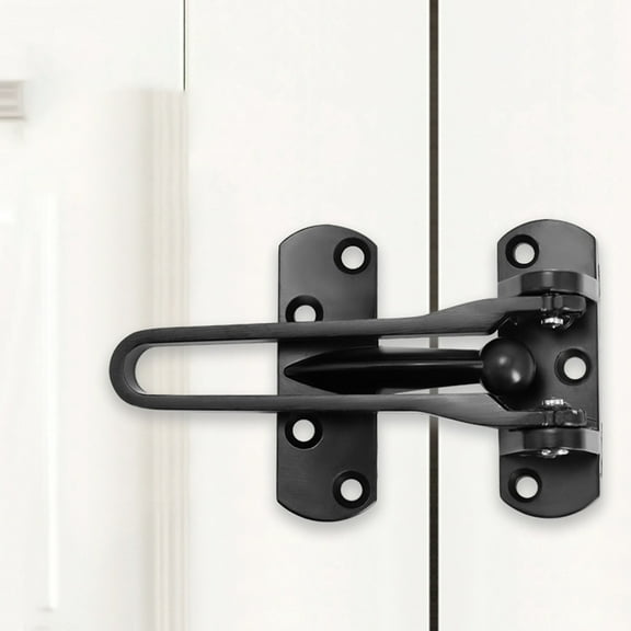 OFFIGAM 2-Pack Black Swing Bar Door Locks for Hinged Doors, Easy to Install Security Locks for Home and Office