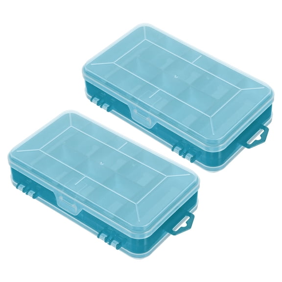 OFFIGAM Double Sided Craft Storage Container, Green PP Plastic, 2 Pieces, Ideal for Small Items and Organizing Supplies