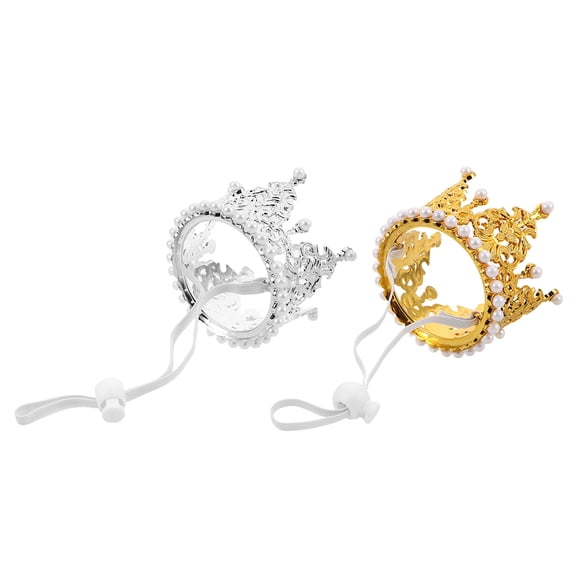 OFFIGAM 2-Pack Small Pet Headbands Adjustable and Lightweight for Birthday Parties and Everyday Wear