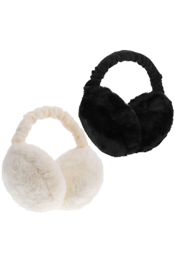 2-Pack Soft Fuzzy Ear Muffs for Winter Warmth, Skin Friendly Ear , Comfortable and Cozy