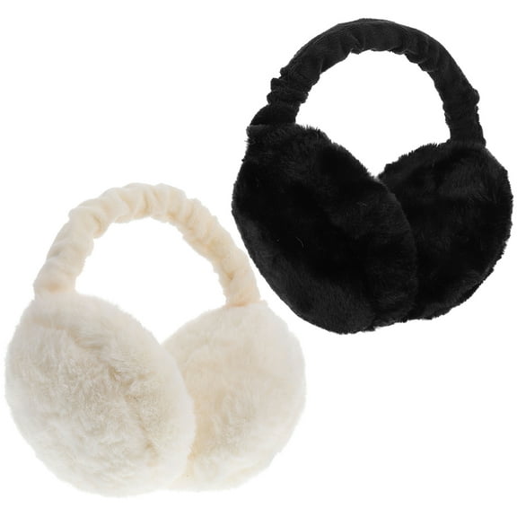 OFFIGAM 2-Pack Soft Fuzzy Winter Ear Muffs for Outdoor Use, Warm Ear Protectors in Various Assorted Colors