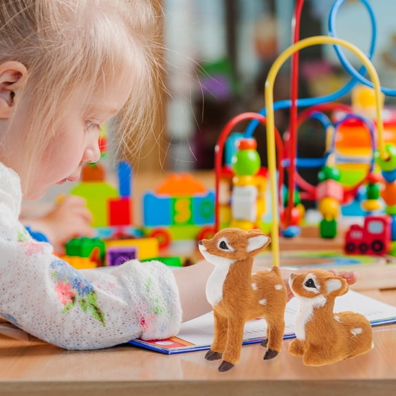 OFFIGAM 2Pcs Soft Plush Pillows Realistic Animal Figurines for Home Holiday and Christmas Decor