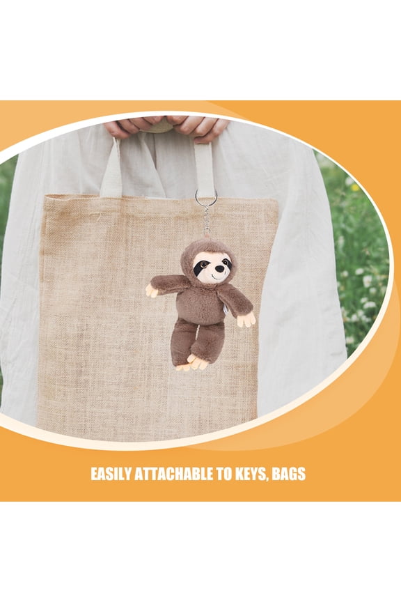 2-Pack Soft Plush Sloth Keychain Bag Charm Pendant for Keys, Backpacks, Phone Accessories, Cute Decorative