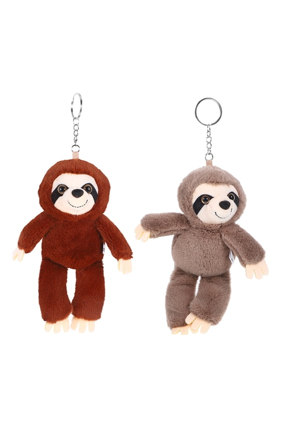 2Pcs Soft Plush Sloth Keychain Bag Pendant Decorative Charm for Keys Bags and Phone Accessories