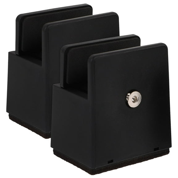 OFFIGAM Black Steel Bed Risers 2 Pieces Height Adjustable Furniture Legs for Beds Sofas Desks