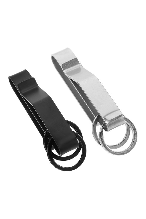 2Pcs Stainless Steel Key Holder for Belt with Versatile Fit and Spring Loaded Quick Release Clip