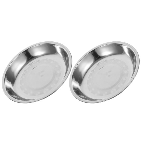 OFFIGAM 2Pcs Stainless Steel Weighing Pan with Nonstick Surface for Kitchen and Industrial Scale Replacement