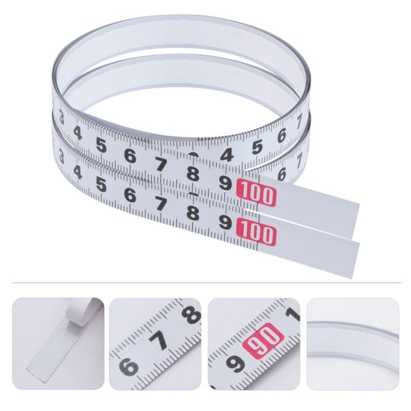OFFIGAM 2Pcs Steel Miter Track Tape with Adhesive Metric Scale for Accurate Woodworking Measurement