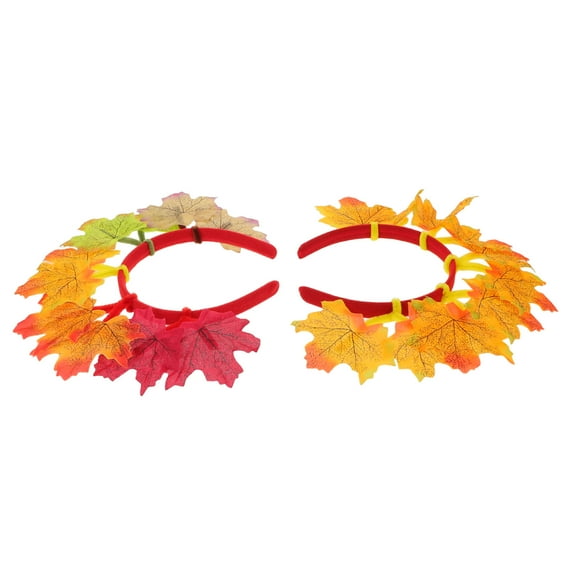 OFFIGAM 2-Pack Fall Leaves Headbands with Realistic Maple Leaf Design for Festival, Party, , and Autumn Celebrations