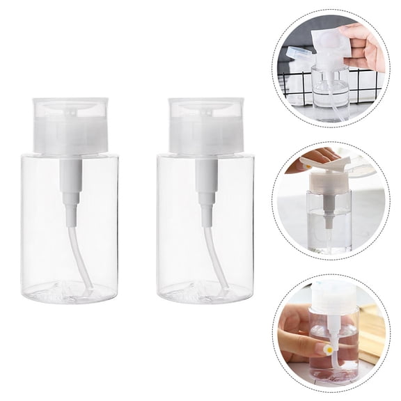 OFFIGAM 2Pcs Transparent Sub Packing Refillable Bottles Leakproof for Outdoor Travel and Home Storage