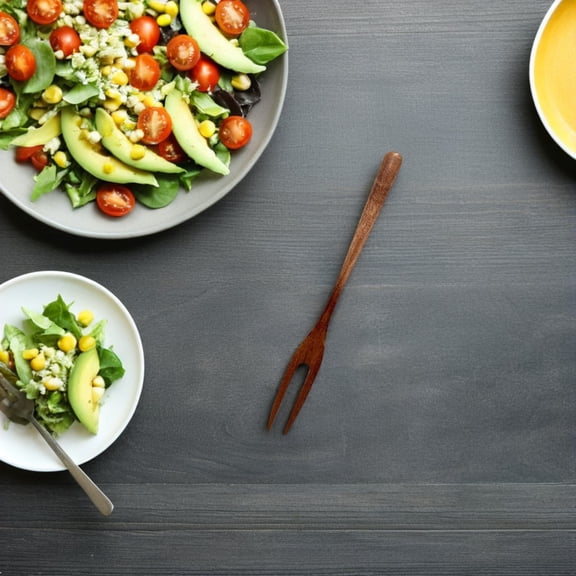 OFFIGAM 2-Pack Two Wooden Forks for Coffee and Small Item Picking, Natural Wood Kitchen Utensils for Catering and Home Use