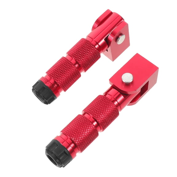 OFFIGAM Motorcycle Foldable Foot Pegs, Red, Aluminum, Universal Fit, Scratch-Resistant, 2Pcs