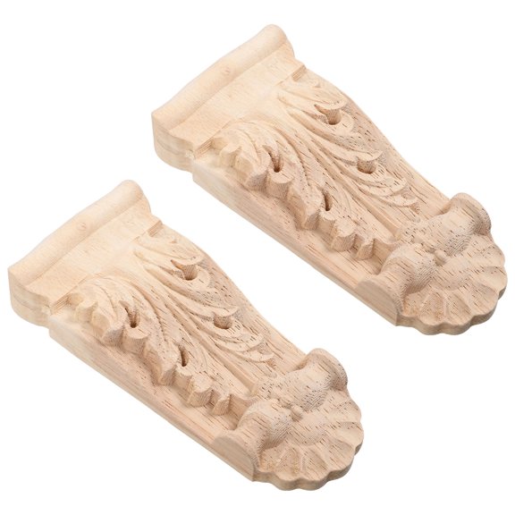 OFFIGAM 2Pcs Unpainted Wood Corbels for Home Furniture and Kitchen Column Supports Light Yellow