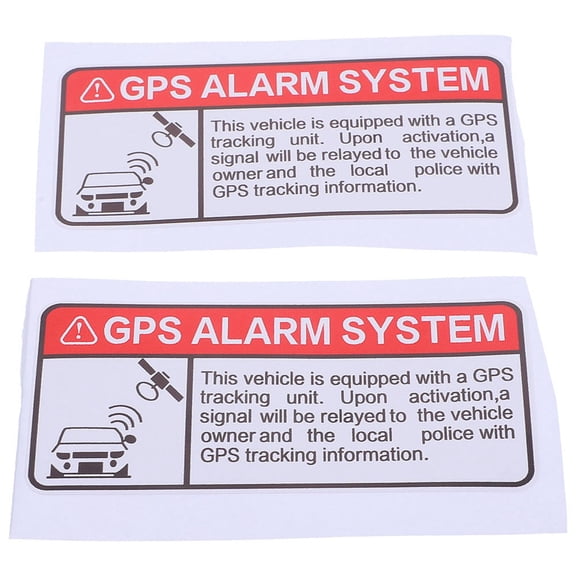 OFFIGAM 2Pcs Car Anti Theft Warning Decals Adhesive Alarm System Stickers Waterproof and Easy to Install