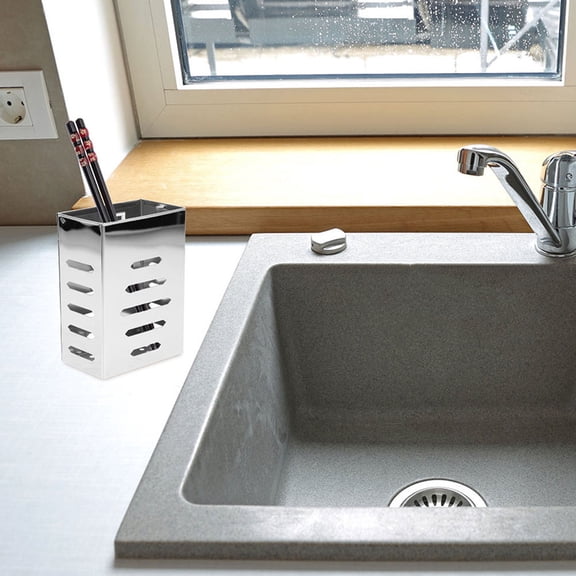 OFFIGAM 2Pcs Wall Mounted Stainless Steel Cutlery Draining Basket for Kitchen and Rv Silverware