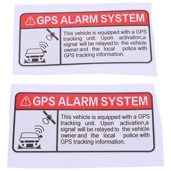 OFFIGAM 2Pcs Warning Stickers For Car PVC Assorted Color Deter Theft For Drivers