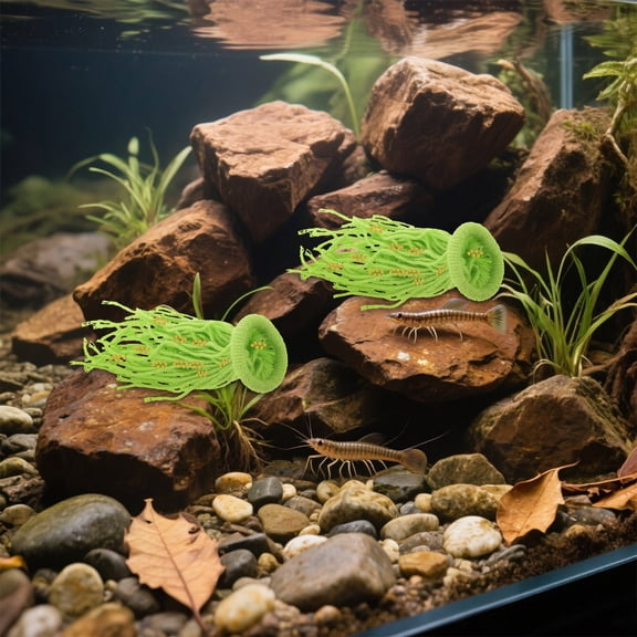 OFFIGAM 2Pcs Washable Fish Tank Breeding Grass Cotton Mop Aquarium Spawning Accessory for Fry Safety