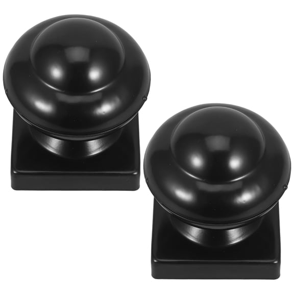 OFFIGAM 2-Pack Weatherproof Iron Gate Post Caps for Outdoor Garden Fence, Decorative Post Toppers