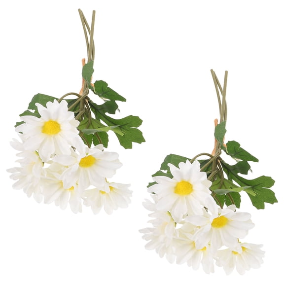 OFFIGAM Artificial White Daisies Lifelike Craftsmanship for Decoration 2Pcs
