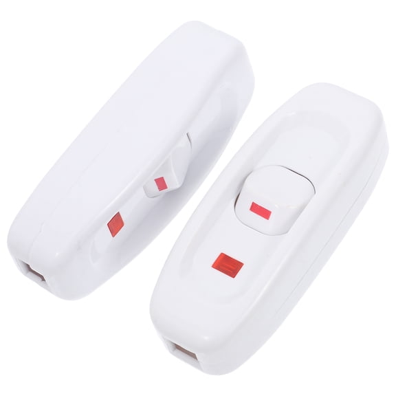 OFFIGAM 2Pcs White Inline Cord Switches with Indicator Light Simple Install for Pendant Lamp and Appliance Management