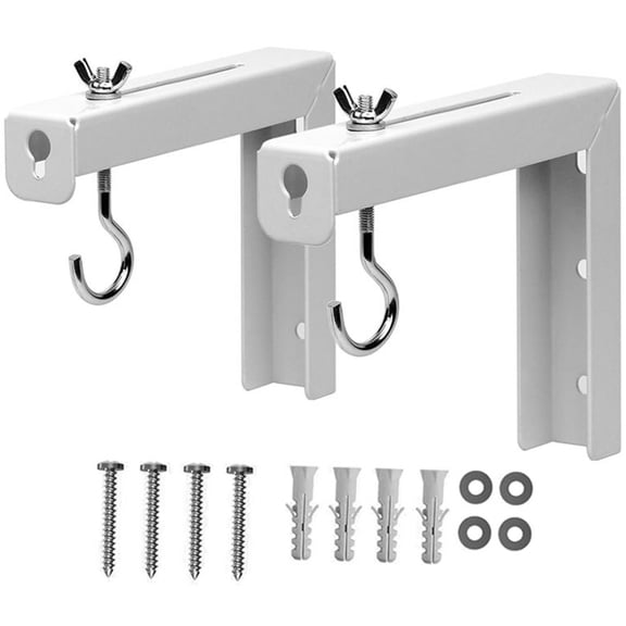 OFFIGAM 2-Pack Universal Ceiling Mounts for Projector Screens, White Adjustable Brackets with Easy Installation Hardware