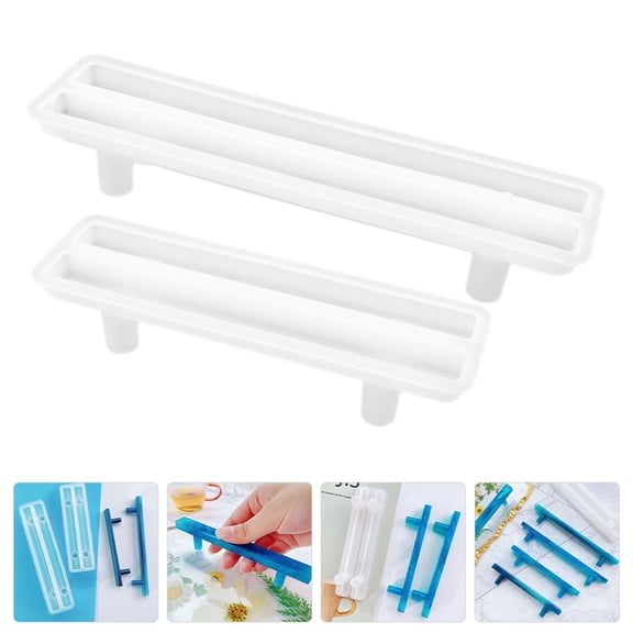 OFFIGAM 2-Pack White Silicone Mold for Tray Handles, Multi-Purpose Epoxy Resin Crafting Mold for Projects