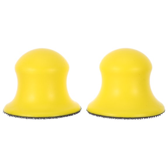 OFFIGAM 2Pcs Yellow Hand Grinding Polishing Pad with PU Material for Automobile Maintenance