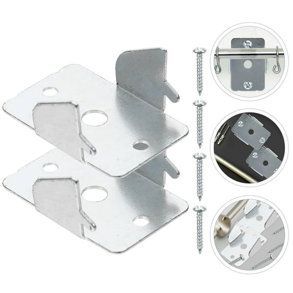 OFFIGAM Adjustable Metal Curtain Rod Holders for Bedrooms, 2 Sets, Window Curtain Accessories