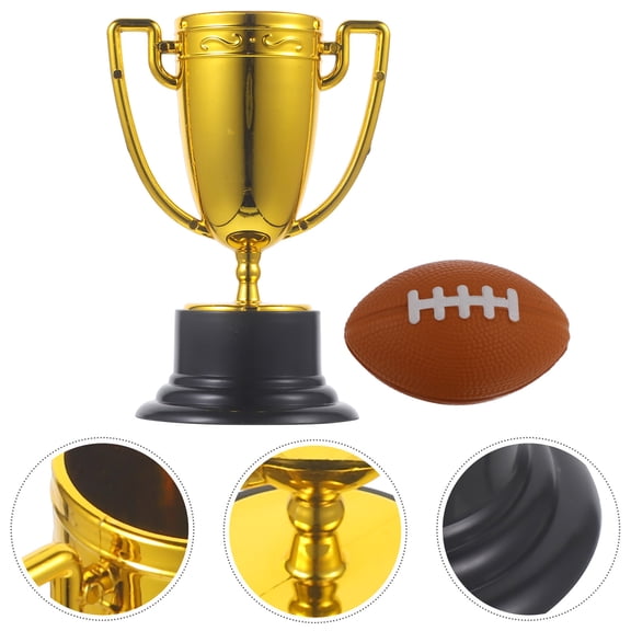 OFFIGAM Football Trophies Golden ABS 2 Sets Award Trophy