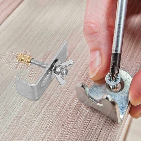 OFFIGAM 2Sets Heavy Duty Undermount Sink Brackets Metal Fasteners for Kitchen and Bathroom
