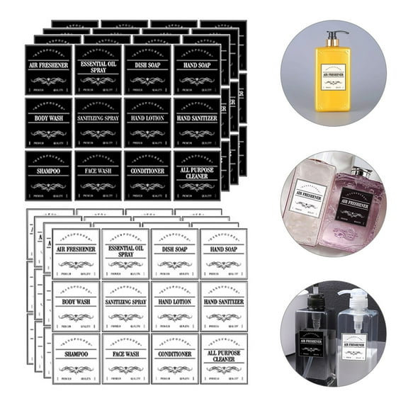 OFFIGAM 2Sets PVC Labels for Cleaning Bottles and Storage Bins
