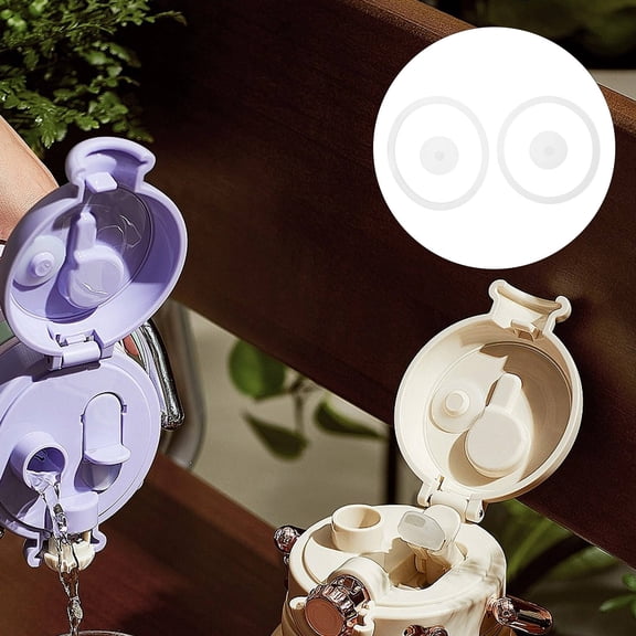 OFFIGAM 2 Sets Transparent Silicone Cup Lid Replacement Leakproof Seals for Large Travel Cups and Tumblers