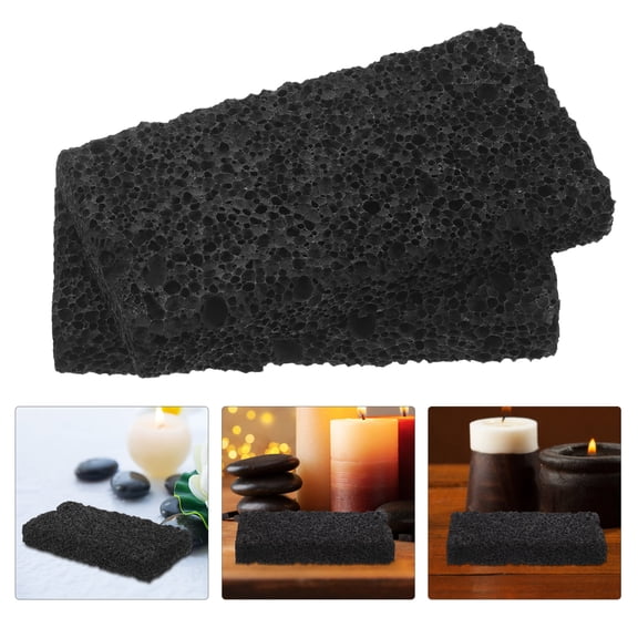 OFFIGAM 2-Pack Black Irregular Volcanic Stone Diffuser, Natural Aromatherapy Decor, 10 x 5 x 1.5 cm