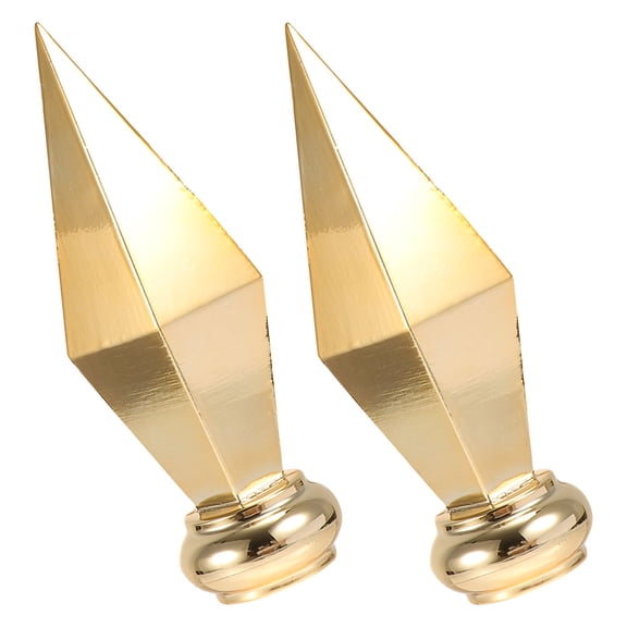 OFFIGAM 2pcs Flag Pole Topper Flagpole Topper Aluminum Alloy Golden Replacement For Outdoor Garden