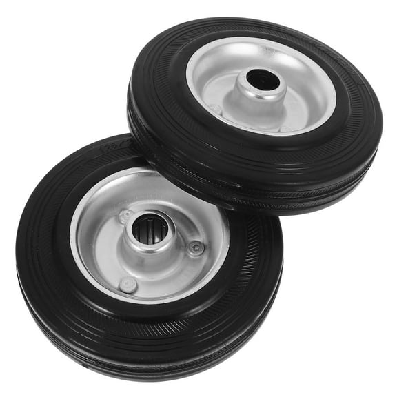 OFFIGAM 2-Pack Replacement Rubber Wheels for Hand Cart Utility Cart Black Easy Installation