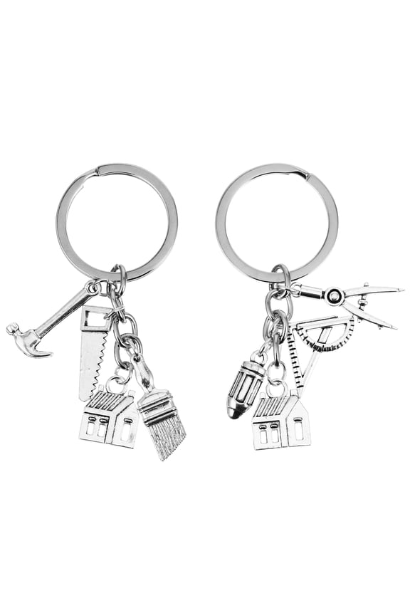 2-Pack Zinc Alloy Key Holders, Ruler Style Keychain Accessories for Phones, Bags, and Everyday Use