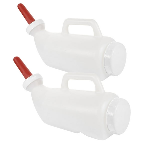 OFFIGAM 2pcs White Calf Nursing Bottles for Farmers Easy to Clean Livestock Feeding Supplies