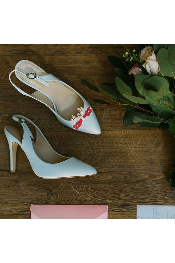2-Pack Multi-Color Rhinestone Bow Shoe Clips for Women, Elegant Detachable Accessories Perfect for Weddings and Parties