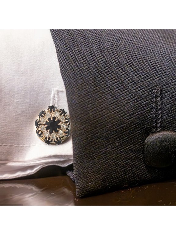 3 Pairs Rhinestone Shirt Cuff Buttons Detachable Clip-on Jewelry