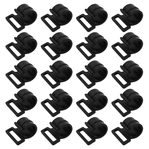 OFFIGAM 30 Pcs Heavy Duty Black Plastic Tent Clips for Outdoor Camping and Construction Use