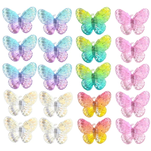 OFFIGAM 30Pcs Assorted Color Acrylic Butterfly Decorations for Kids Crafts, Projects, and Holiday Home Decor