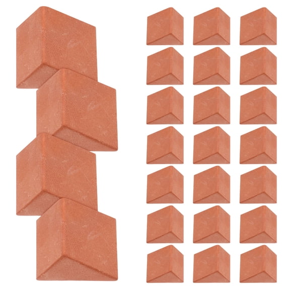 OFFIGAM 30Pcs Dark Red Landscaping Bricks High Simulation Reusable Building Blocks for Mini House Models and Crafts