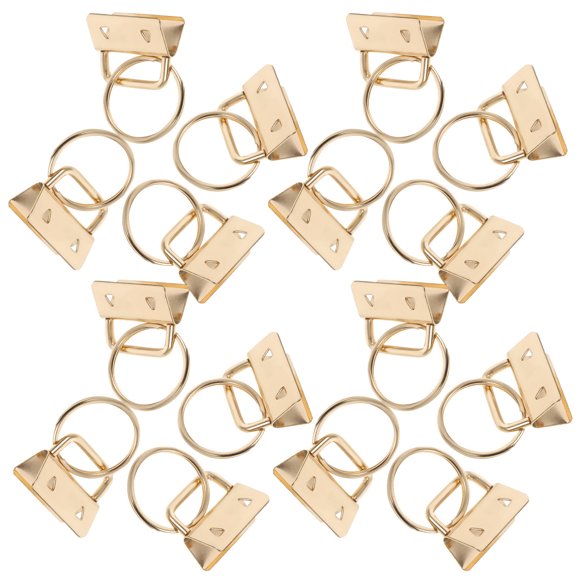 OFFIGAM 30Pcs Golden Keychain Fob Hardware with Attached Key Rings for Easy Key Lanyard Craft