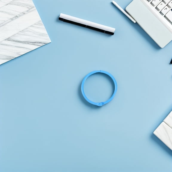 OFFIGAM 30Pcs Blue Metal Binder Rings for Office Loose Leaf Binding Snap Open Book Rings for Document Organization