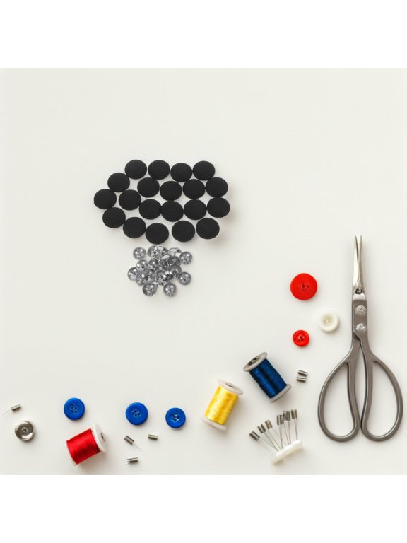 30 Pcs Round Black Hat Button Covers for Baseball Caps and Hats, No- Install