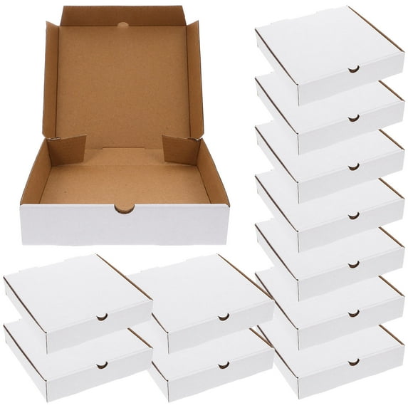 OFFIGAM 30-Pack 7 Inch White Corrugated Pizza Boxes, Small Size for Oven Safe Use and Freshness Preservation